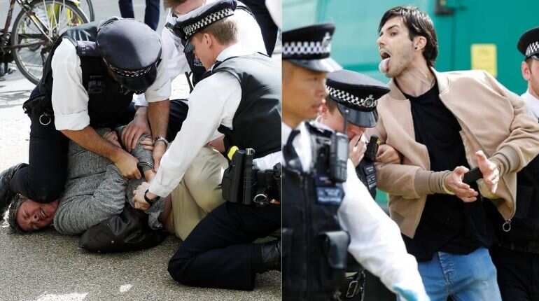 London protests: 19 arrested for deliberately breaking social distancing guidelines London protests: 19 arrested for deliberately breaking social distancing guidelines