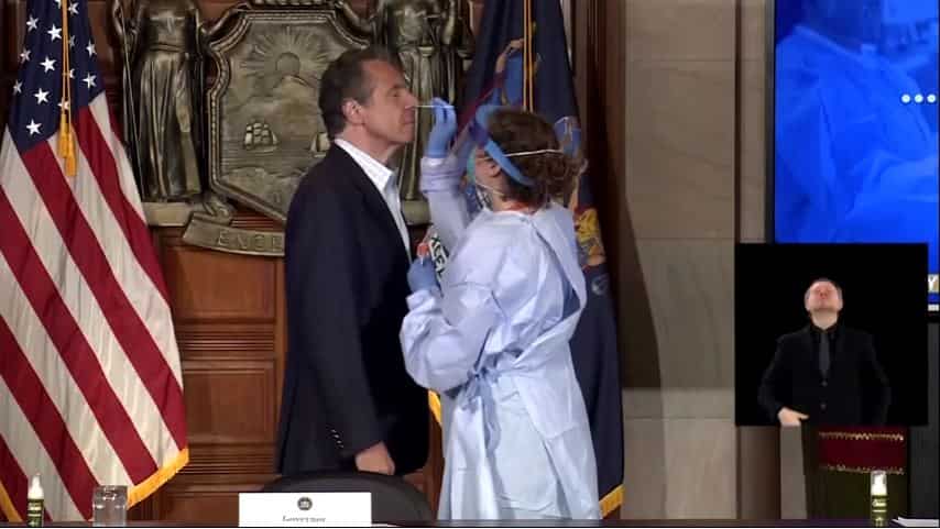 Watch: New York governor takes coronavirus test on live tv