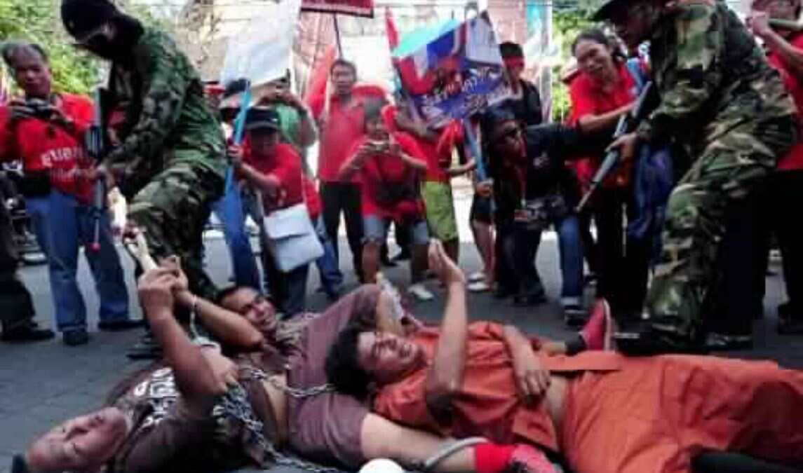 Military troops storm
