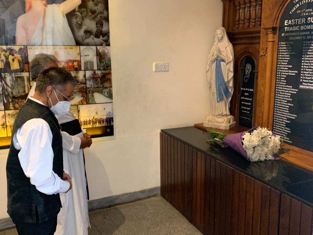 Indian envoy to Sri Lanka Gopal Baglay visits church hit by terror attack in first engagement