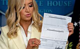 White House press secretary reveals a little too much -- Trump's bank details