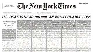 The New York Times pays homage by filling entire front page with names of coronavirus victims