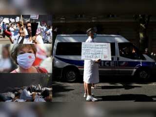 French health care workers protest against poor services