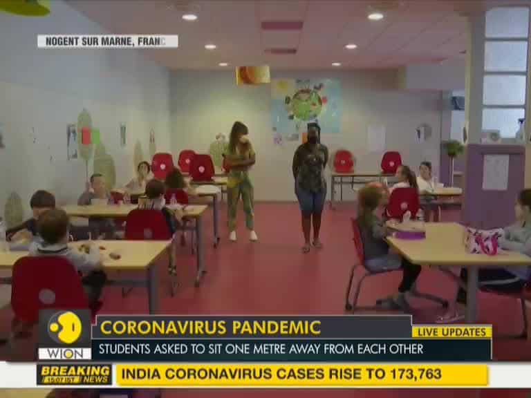 Schools reopen as France eases lockdown, students asked to sit 1 metre away from each other