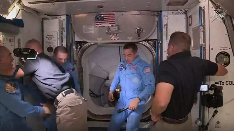 Arriving at ISS