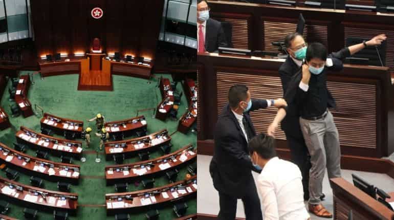 Hong Kong passes China national anthem bill amid protests by pro-democracy lawmakers Hong Kong passes China national anthem bill amid protests by pro-democracy lawmakers