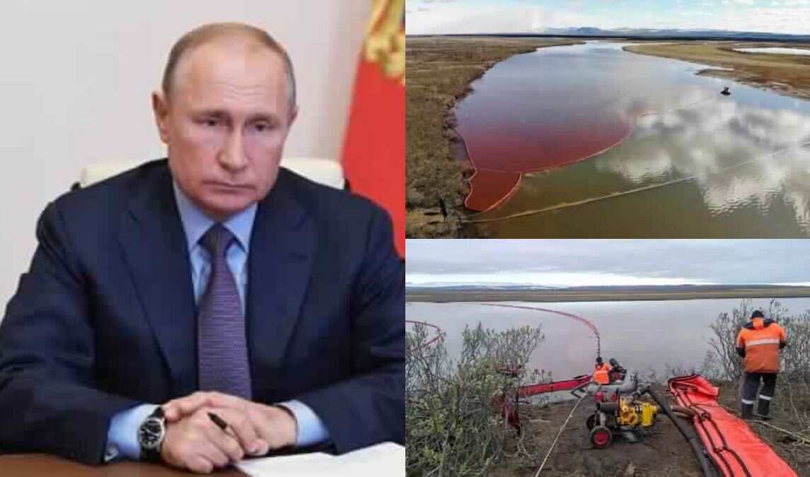 Russian mining firm accused of using global heating to avoid blame for oil spill Russian mining firm accused of using global heating to avoid blame for oil spill
