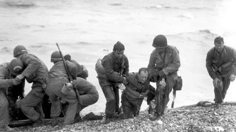 Firing at Omaha Beach