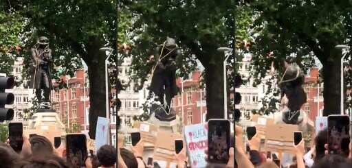 Toppled statue of UK slave trader to go on temporary display