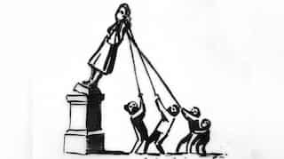 British street artist Banksy unveils new artwork for toppled statue of slave trader