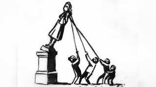 British street artist Banksy unveils new artwork for toppled statue of slave trader