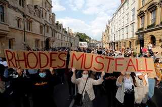 Protesters demand removal of Cecil Rhodes statue from Oxford University