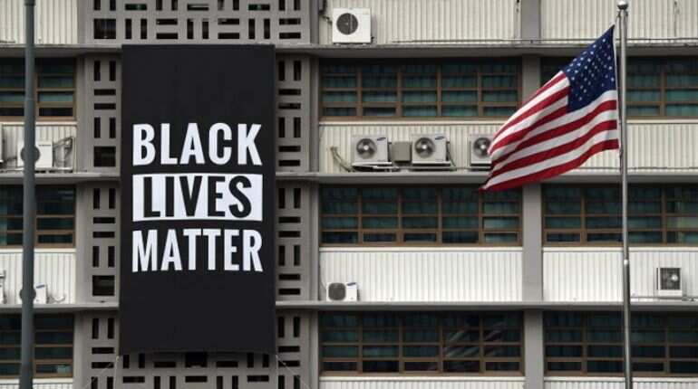 US embassy in South Korea takes down Black Lives Matter banner