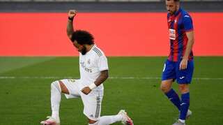 Real Madrid star Marcelo takes a knee to show solidarity to Black Lives Matter campaign