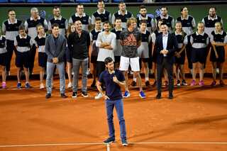 Novak Djokovic breaks down in tears after hosting Belgrade charity exhibition