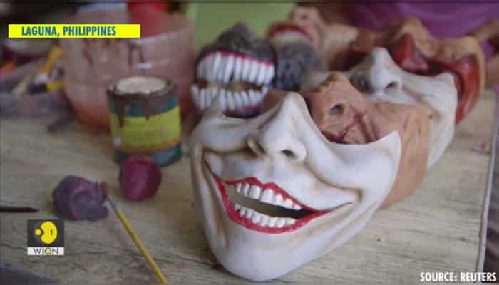 Philippine SFX makeup artist wards off virus with horror-inspired masks