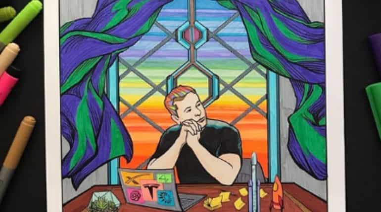 Artist turns Elon Musk's tweets into light-hearted colouring book Artist turns Elon Musk's tweets into light-hearted colouring book