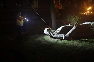 Statue of Confederate general toppled in Washington, Trump calls it a 'disgrace'