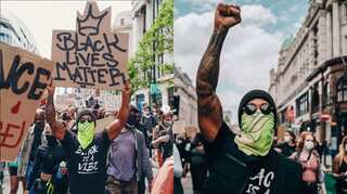 Formula One champion Lewis Hamilton takes part in anti-racism protests in London