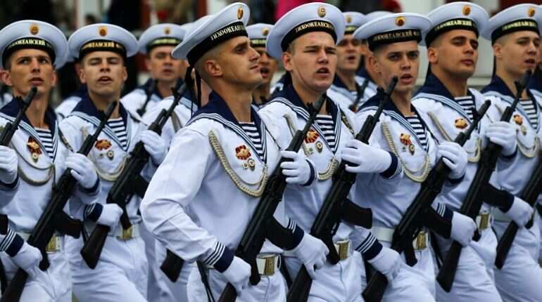 Sailors marching