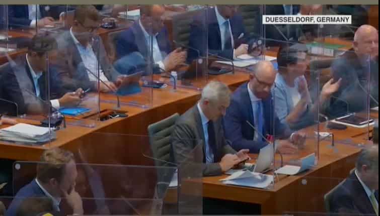 COVID-19 Pandemic: Acyclic glass installed in state parliament in Germany