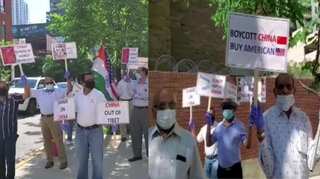 China stop bullying: Indian-Americans protest against China in Chicago
