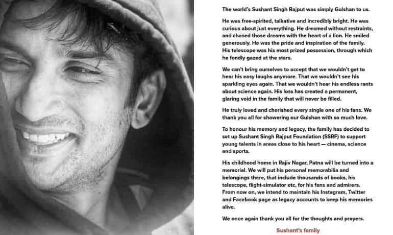 Sushant Singh Rajput's family thank fans for loving their 'Gulshan', to turn Patna home into a memorial