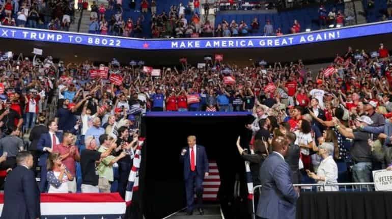 Trump asked volunteers to remove social distancing labels in Tulsa rally: reports