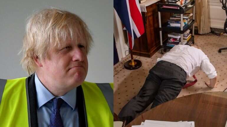 Netizens lash out at British PM Boris Johnson after his 'press ups'