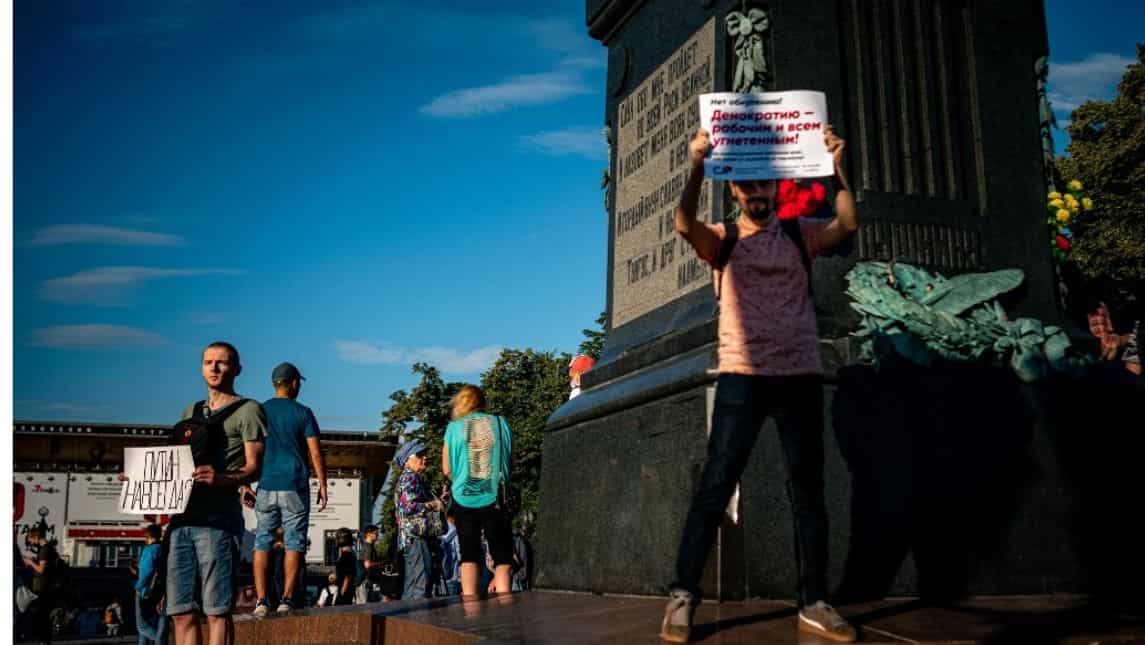 Some protests, others vote