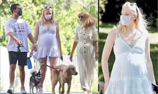 Sophie Turner heads out for stroll with husband Joe Jonas and parents