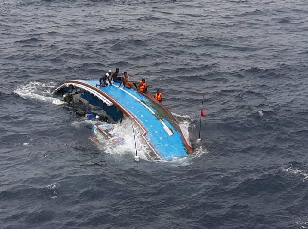 Sri Lankan fishermen rescued after being adrift for 4 days; Indian Coast Guard coordinates efforts