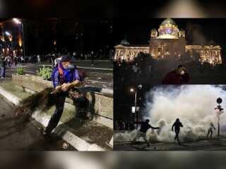 Demonstrators storm Serbian parliament in protest over lockdown
