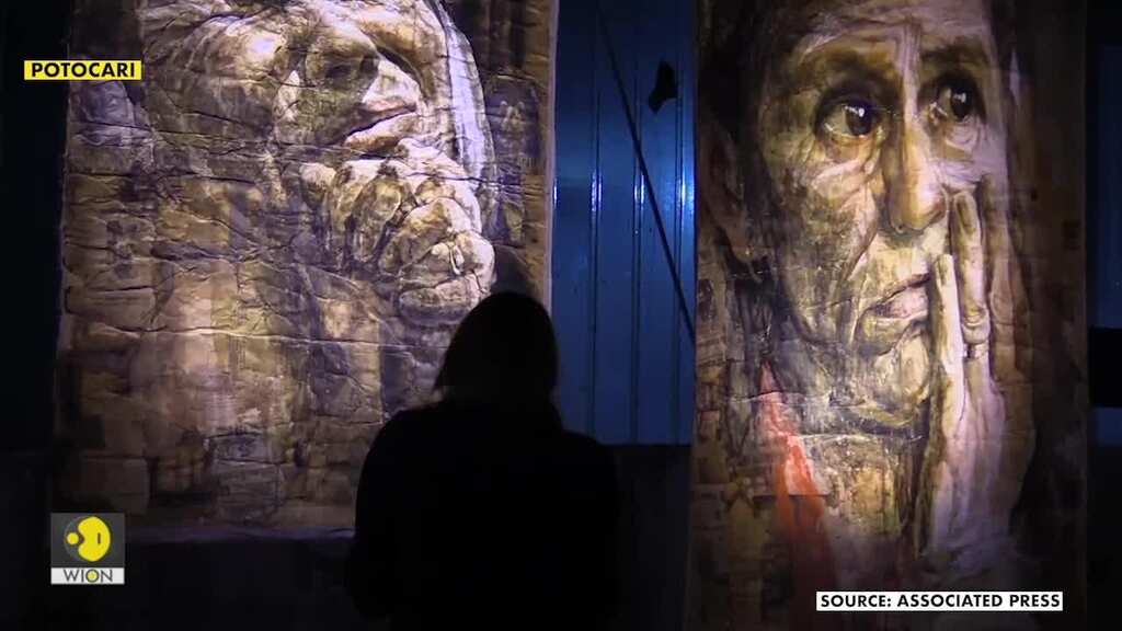 Artist displays Srebrenica paintings at memorial