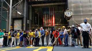 Painting it yellow: New York city starts painting 'Black Lives Matter' outside Trump Tower