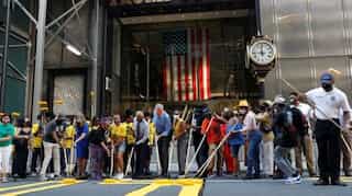 Painting it yellow: New York city starts painting 'Black Lives Matter' outside Trump Tower