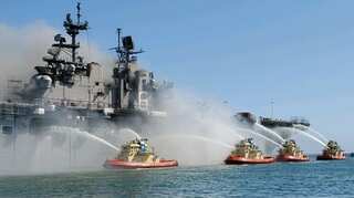 US Navy assault ship catches fire; 17 sailors, 4 civilians injured