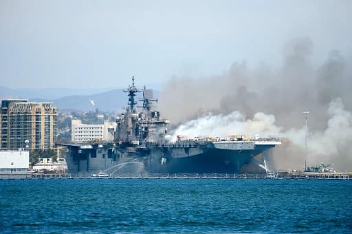 USS Bonhomme Richard up in smoke