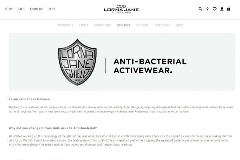 Australian brand fined over 'anti-virus activewear' claim Australian brand fined over 'anti-virus activewear' claim