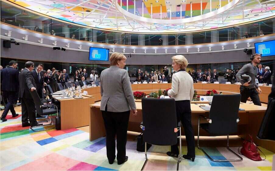 EU leaders discuss COVID funding deal in first face-to-face summit since pandemic