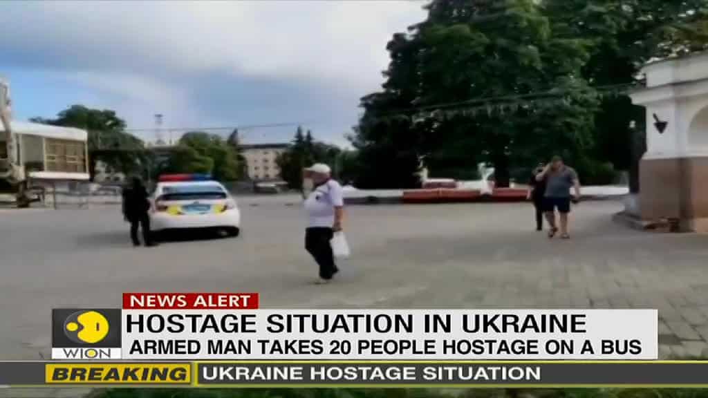 Armed man seizes bus with around 20 hostages in Ukraine
