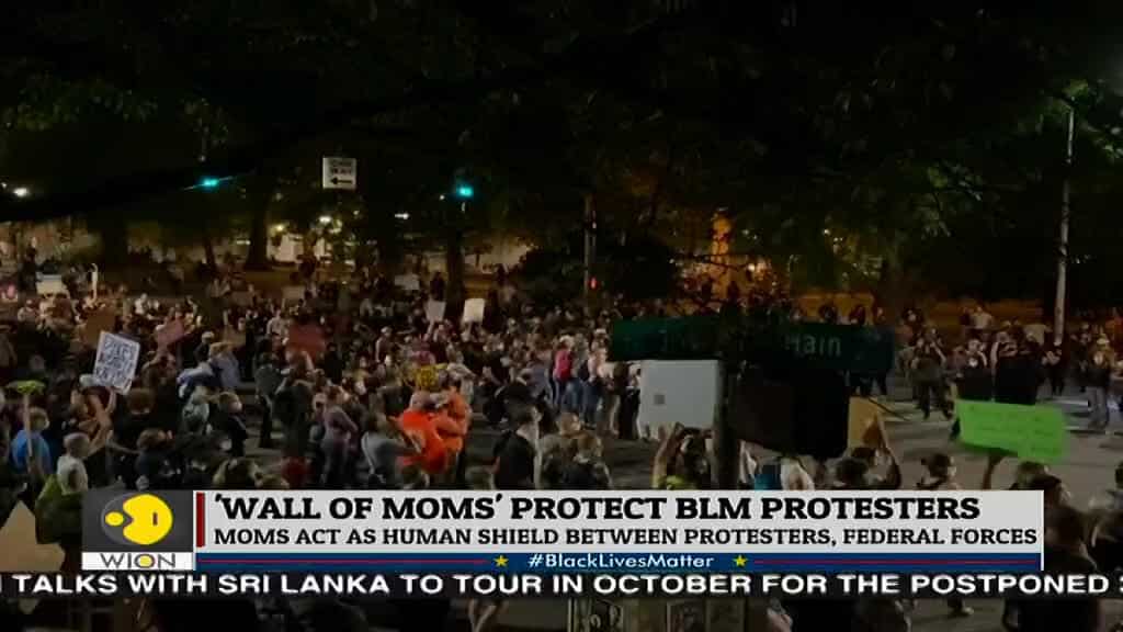 'Wall of Moms' join Portland's Black Lives Matter protests