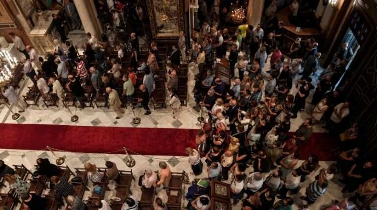 Hundreds attended the service