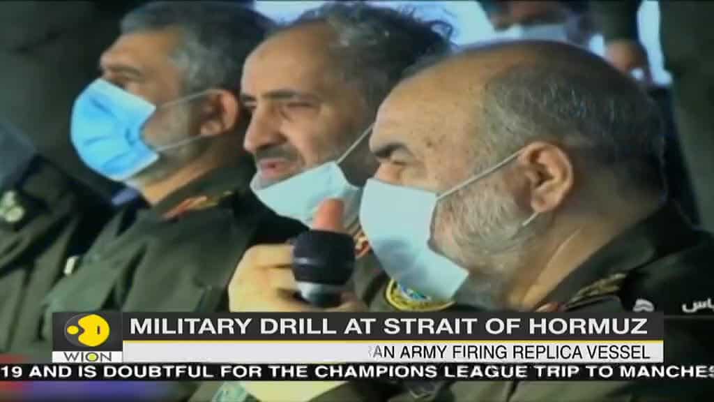 Iran guard corps holds Military drills at Strait of Hormuz