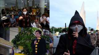 Thai youth dressed as Harry Potter protest against government and royal family