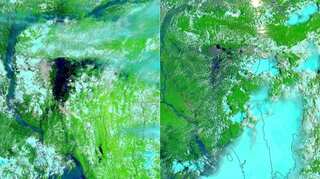 NASA images show quarter of Bangladesh submerged in devastating floods