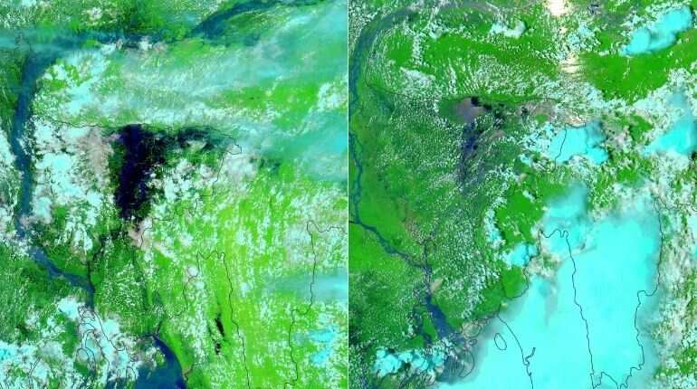 NASA images show quarter of Bangladesh submerged in devastating floods