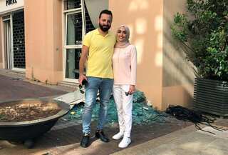 Dramatic video captures moment bride's wedding shoot was cut short by Beirut blast | Watch