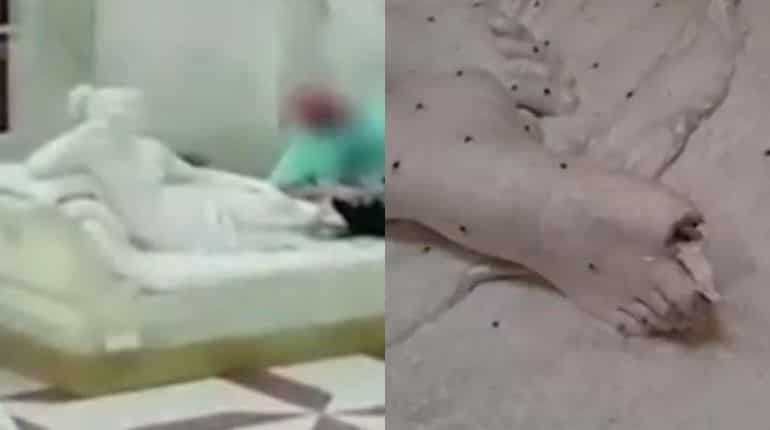 200-year-old Italian statue damaged after a tourist poses for photograph