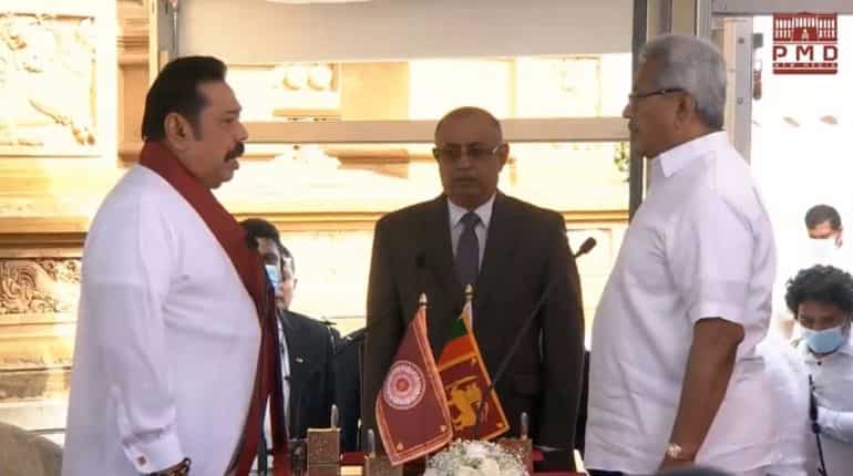 Mahinda Rajapaksa takes oath as Sri Lankan Prime Minister Mahinda Rajapaksa takes oath as Sri Lankan Prime Minister